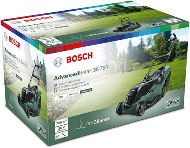 Акумуляторна газонокосарка Bosch AdvancedRotak 36-750 (36 В, без акумулятора, ширина зрізу 44 см, площа газону до 750 м, в коробці) без акумулятора Старий дизайн