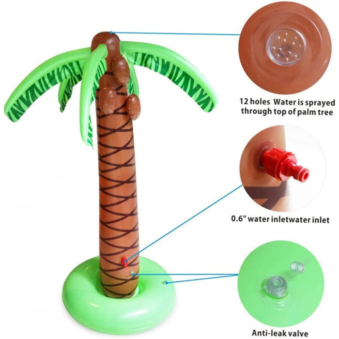 Розпилювач води кокосове дерево іграшка на відкритому повітрі іграшка на відкритому повітрі поливальна іграшка пляжна водна іграшка літні аксесуари, 1stk