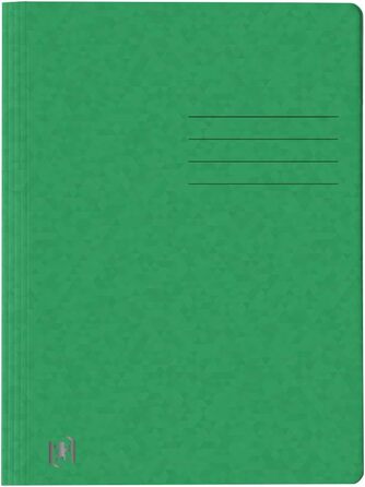 Оксфордська папка А4, виготовлена з картону, в асортименті 25 шт. (зелена, одинарна)