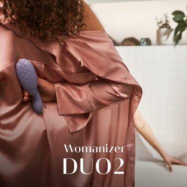 Кліторальна присоска Womanizer Duo 2 для жінок - Секс-іграшка з вібратором-кроликом для стимуляції клітора та точки G - Smart Silence - Вібратор хвилі тиску з 14 рівнями інтенсивності - Водонепроникний - (Бузковий)