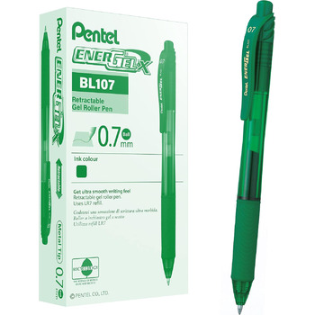 Ручка Pentel BL107 Energel X 0.7 мм зелена 12 шт.