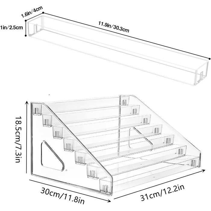 Органайзер для лаку для нігтів Jinavoty, вітрина для акрилового лаку для нігтів, прозора косметична підставка для окулярів, ефірні олії, губна помада (7 шарів)