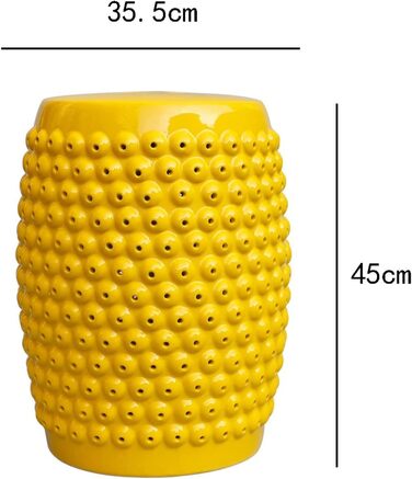 Садовий табурет, керамічний садовий табурет, порожнистий перфорований керамічний барабанний стілець у китайському стилі, креативний круглий табурет у вітальні, приставний столик для перевзування. (Колір білий) (Жовтий) Один розмір жовтий