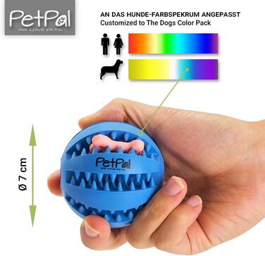 М&39яч для собак PetPl з функцією догляду за зубами, іграшка для собак з натурального каучуку - Міцний м&39яч для собак Ø 7 см - М&39яч для собак для великих і маленьких собак - Жувальна іграшка з натурального каучуку для ласощів