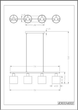 Торшер Reality Lamp Tommy R46335979, матовий метал, тканинний абажур золотого кольору, ексклюзивний 5 шт. E14 (чорний, підвісний 4-світловий)