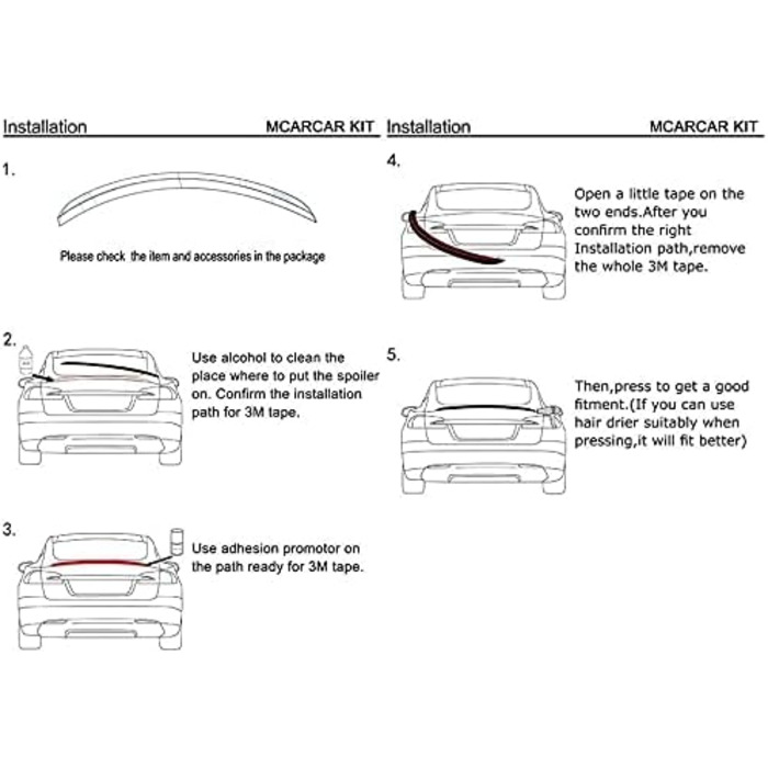 Автомобільний ABS пластиковий задній спойлер для VW Passat CC 2009 2010 2011 2012 2013 2014 2015 2016, Задній спойлер Спойлер Продуктивність губ Тюнінг Lip Wing Styling Аксесуари для модифікації, 666