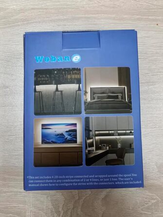 Світлодіодний світильник WOBANE під шафою з вимикачем, освітлення кухні 4 * 50 см, яскраве освітлення кухні під шафою, світлова панель 12 В для телевізора, полиці, шафа, вітрини, письмовий стіл, 1200 люмен, 2700K (нейтральний білий, 4 * 50 см-чорний)