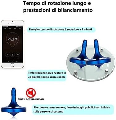 Спінінг з ідеальною стабільністю балансу та тривалим часом обертання, декомпресійна настільна іграшка для зняття стресу EDC з нержавіючої сталі для дорослих (синій)