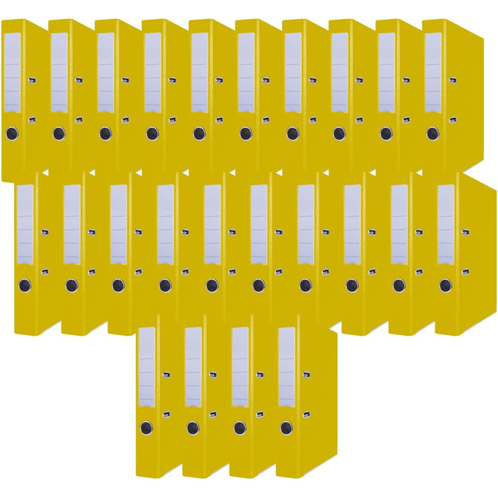 ПРОДУКЦІЯ OFFICER PRODUCTS папка з 24 упаковок DIN A4/50 мм / папір картон/пластикова обкладинка PP Папка з прорізом офісна папка картонна папка папка з файлами металева захисна плівка (A4 / 50 мм, жовта)