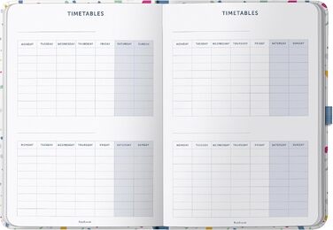 Щоденник зайнятого життя в середині року з серпня 2024 по серпень 2025 року - Terrazzo - Щоденник А5 кишенькового розміру з тримачем для ручок, еластичною застібкою та відкритими кишенями