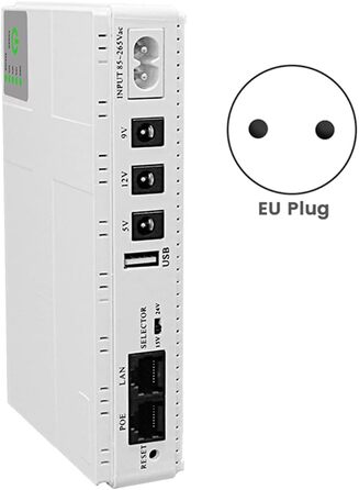 Джерело безперебійного живлення Jzoowar 5 В 9 В 12 В Mini UPS POE 10400 мАг Резервне для WiFi маршрутизатора CCTV (розетка ЄС)