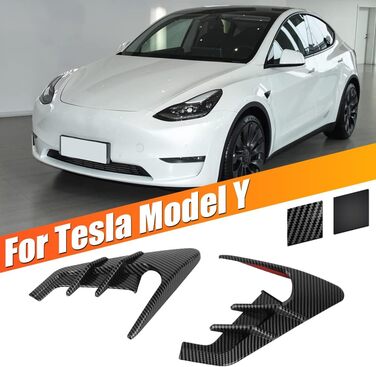 Пара бічних чохлів для Tesla Model Y, автомобільний спойлер, кришка для декору автомобільної бічної камери, ABS пластик (чорний матовий), 1