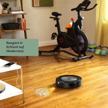 Вакуумний робот iRobot Roomba j7 із підтримкою Wi-Fi і автоматичною вакуумною станцією, картографуванням і двома гумовими щітками для всіх поверхів - Виявлення та уникнення об&39єктів - Навчання та картографування