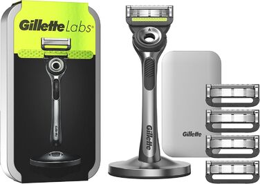 Волога бритва Gillette Labs для чоловіків, бритва з елементом чищення дорожній кейс та інтимна бритва з 2 лезами