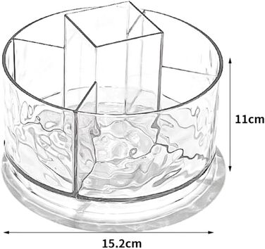 Тримач пензлика для макіяжу AuntYou, органайзер для пензлів для макіяжу, що обертається на 360, 5 слотів, чашка для пензлика для макіяжу, легка установка, простий у використанні, B Clear