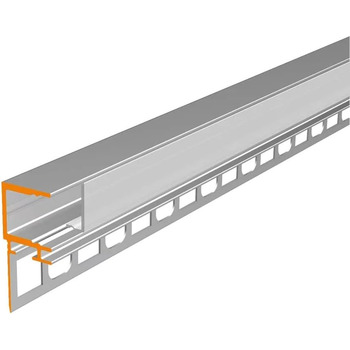 Покриття профілю плитки Алюміній 2м анодований Смуга для плитки для світлодіодних стрічок шириною до 1 см Рейка для плитки U-подібного профілю акрилова кришка молочно-біла (опал) торцеві заглушки 1 х 2м