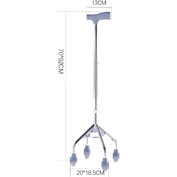 Чотиринога тростина для людей похилого віку, тростина для ходьби на трьох ногах, телескопічні гігієнічні милиці з алюмінієвого сплаву, нековзні допоміжні милиці, маленький подарунок