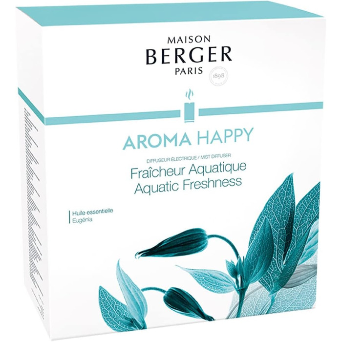 Електричний дифузор Lampe Berger Aroma Happy, скло, сатиновий/білий, 475 мл