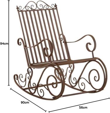 Крісло-гойдалка Smilla в стилі кантрі I Садове крісло-гойдалка з заліза, колір коричневий