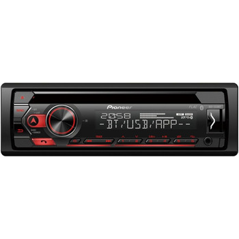 Автомагнітола 1DIN CD-тюнер з RDS Bluetooth MP3 Вхід USB та AUX Система гучного зв'язку Додаток Smart Sync 13-смуговий еквалайзер з червоним Bluetooth, 320BT