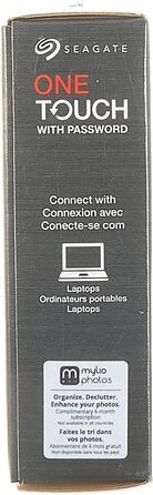 Портативний зовнішній жорсткий диск Seagate One Touch на 5 ТБ, апаратне шифрування з доступом за допомогою пароля, для ПК, ноутбуків і Mac, USB 3.0, чорний, 2 роки гарантії, номер моделі STKZ5000400, чорний тканинний портативний жорсткий диск на 5 ТБ - Бі