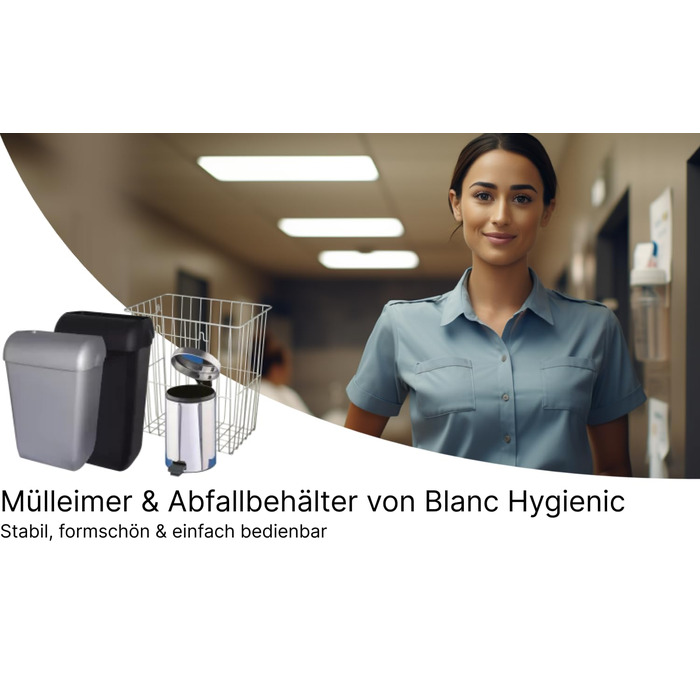 Контейнер для макулатури Blanc HYGIENIC FIX на 20 л з дротяної сітки , підвісний або стоячий, білий