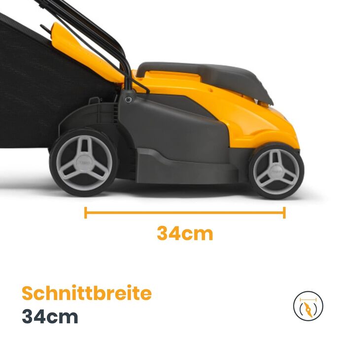 Електрична газонокосарка STIGA Combi 336c, ширина зрізу 34 см, 1400 Вт, 35-літровий мішок для збору сміття