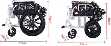 Ручний повітряний візок з алюмінієвого сплаву, легкий, для людей похилого віку, ручний портативний візок, розбірний, компактний і зручний для зберігання, портативний 20 дюймів одного розміру