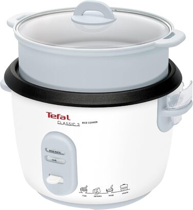 Рисоварка Tefal RK1011 Попередньо встановлені програми приготування Ємність 10 чашок (1,8 л) Ручні налаштування Ідеальне приготування рису Кошик для пароварки в комплекті 700 Вт