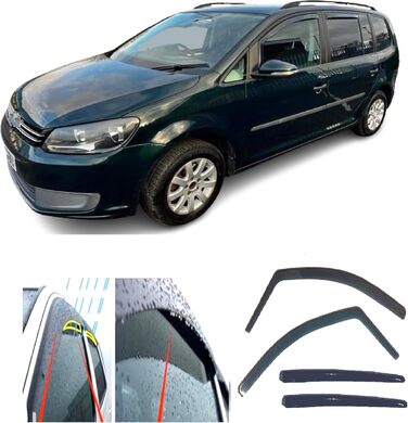 Вітровий дефлектор AC WOW 4 шт. сумісний з Volkswagen Touran 2003 2004 2005 2006 2007 2008 2009 2010 2011 2012 2013 2014 2015 * Перше покоління (Type 1T 2003)