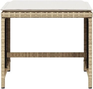 Садовий стілець з подушками ShGaxin 4 шт. Бежевий 40x40x35 см Poly Rattan, балконний стілець, садовий підніжка, садовий підніжка, підніжка для крісла, садовий меблевий табурет - 4007487