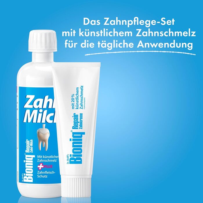 Зубна паста Bioniq Repair, 4 x 75 мл і зубне молоко в наборі, 1 x 400 мл - Зубна паста зі штучною емаллю та захистом ясен і відновлюючим ополіскувачем для порожнини рота