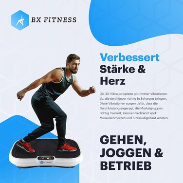 Вібраційна пластина 3D Fitness - Включає стрічки опору - Покращує силу та витривалість - Спортивна вібраційна пластина - Колір Білий - Бренд BX Fitness