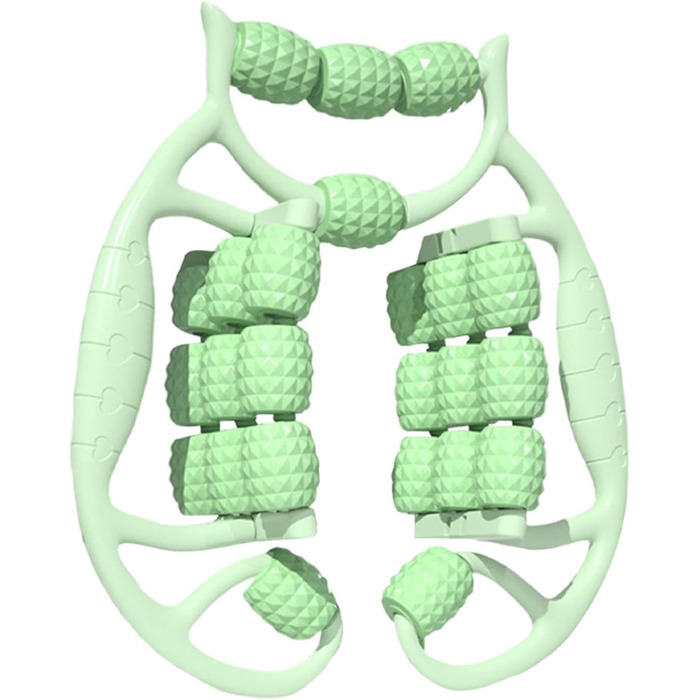 Ролик для масажу м'язів роликовий масажер для литок з 24 колесами, аксесуари для масажу, ергономічні затискачі, масажер, міорелаксатор для йоги, тренажерного залу, home Green