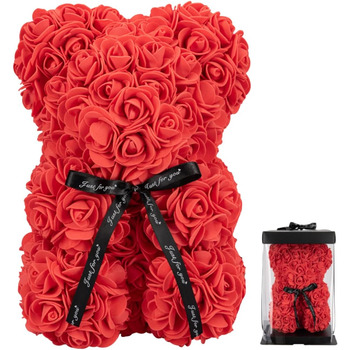 Ведмедик Mia Milano Teddy Bear Roses with Gift Box I Rose Teddy Red - 30cm - Decoration Rose Bear for Her I День святого Валентина Decoration Gift I Infinity Rose Bear