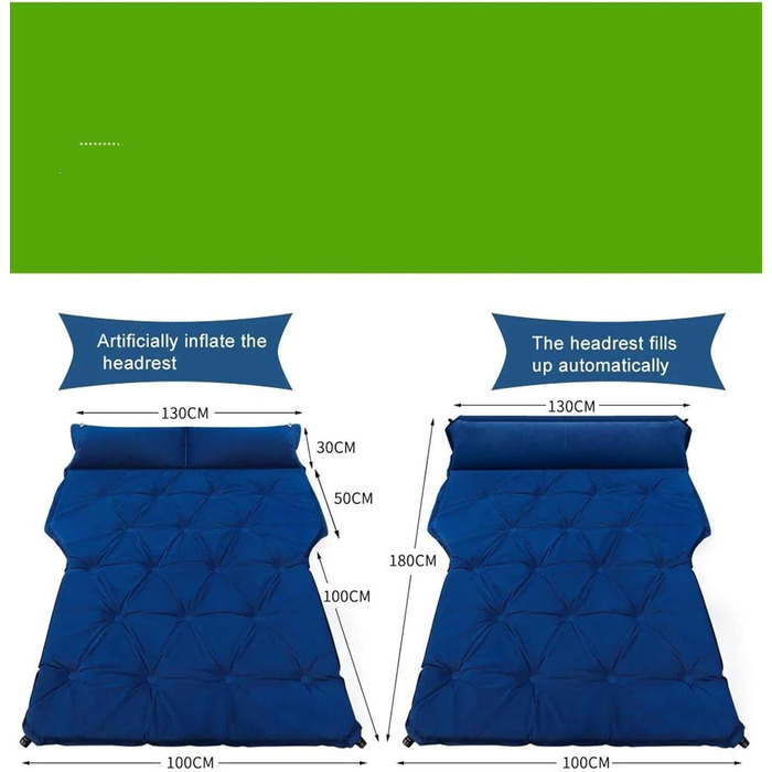 Надувний матрац AcarKing Автомобільний надувний матрац Задній позашляховик Багажник Дорожнє ліжечко Універсальний автомобільний матрац Портативний спальний килимок Надувний матрац Надувні ліжка Автомобільні аксесуари (чорний, розмір 1) Чорний Розмір 1
