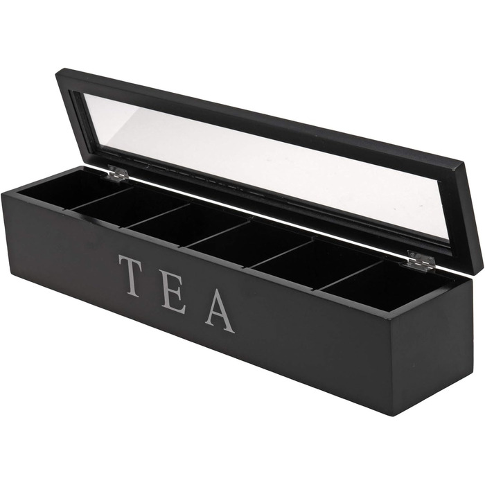 Чайна коробка - Tea Caddy - Колір чорний - Д/Ш/В 43 шт. 9 шт. 9 см