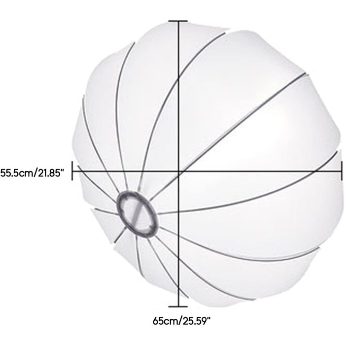 Сферичний софтбокс, 65 см, сферичний софтбокс, лайтбокс, швидкознімний, софт лайтбокс, фотостудійне обладнання