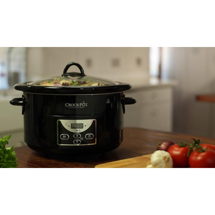 Повільна плита Crockpot 4,7 л (до 5 осіб) програмований таймер Чорний SCCPRC507B