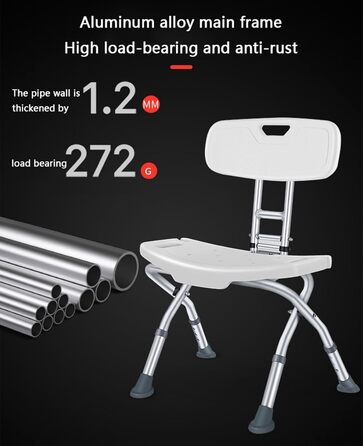 Крісло для душу додому, регульований по висоті стілець для ванни, нековзне крісло для ванної кімнати, портативне ультра сидіння для душу для людей похилого віку з обмеженими можливостями
