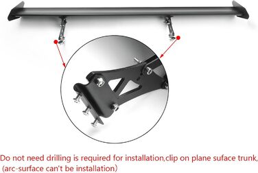 Задній спойлер Автомобільний Крило Універсальний, Алюмінієвий Спойлер Хетчбек Крило Регульоване заднє крило Спойлер GT Гоночне крило Спойлер Задній спойлер, чорний