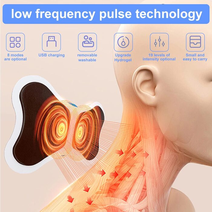 Міні-масажер для шиї, масажер для тіла та шиї, масажер для всього тіла, електричні масажери для плечей, знеболюючий засіб для рук, шиї, спини, талії, ніг, 6 накладок, пульт дистанційного керування, 2 шт.