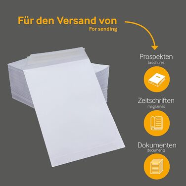 Поштові пакети, DIN E5, Чутливий до тиску клей зі смужками, що відклеюються, Прямий клапан, офсет 100 г/кв.м, Без вікна, Білий, Порожні конверти, 250 шт.