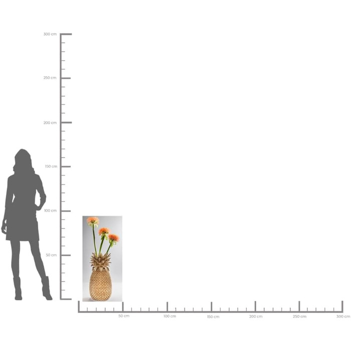 Декоративна ваза Pineapple Gold, ваза, ваза для квітів, ананасовий мотив, XL, аксесуар, сучасний, настільна ваза, прикраса вітальні, 50x25x25см