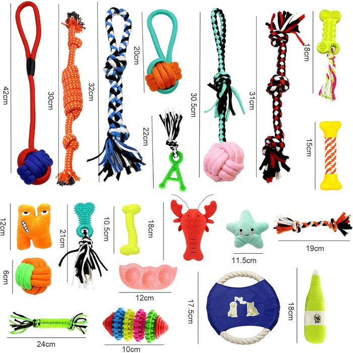 Набір Dog Chew Toys Rope Ball Собаки, міцні зуби, які жують міцні іграшки Набір для дресирування зубів Набір іграшок для собак для маленьких великих і середніх собак, 2