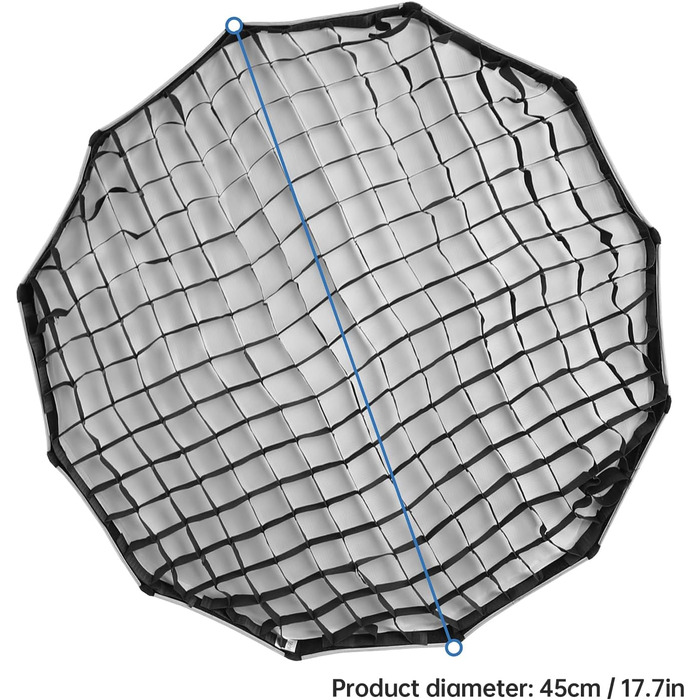 Складаний параболічний глибокий софтбокс зі швидким скиданням, з решіткою Bowen Mount Honeycomb для фотографії, студії, фотографії, портрета, прямих трансляцій, 45CM