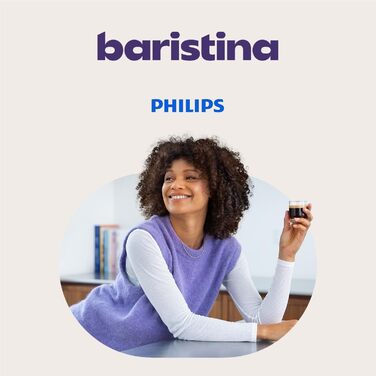 Еспресо-машина Philips Baristina - справжній еспресо - зроблено просто. Компактна кавоварка- Чорно-сірий з чорно-сірим портафільтром- Насос тиску 16 бар- Автоматична кавомолка- Cafe Crema (BAR300/60) Чорний сірий з чорним портафільтром