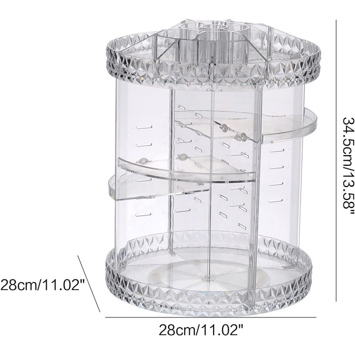 Поворотна полиця для макіяжу з декількома рівнями, полиця для зберігання косметики, тримач для пензлів