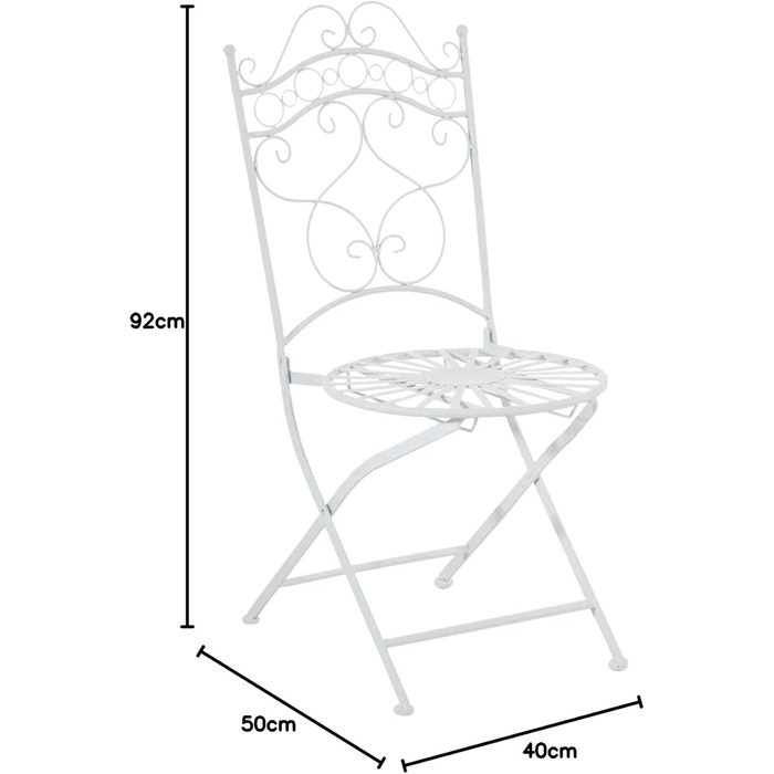 Залізні стільці CLP Indra в стилі модерн i Антикварні садові стільці ручної роботи I в наявності, колір білий