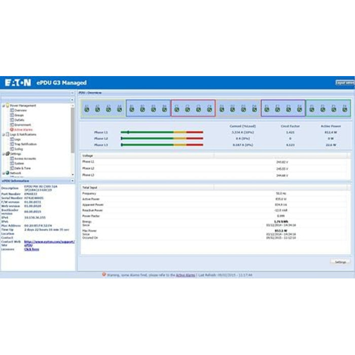 Комутований Eaton ePDU G3 - Блок розподілу живлення (стояковий - монтується) - Змінний струм 230 В - 1-фазний - Ethernet 10/100, RS-232 - вхід, вхід IEC 60320 C20 - Вихідні роз'єми 8